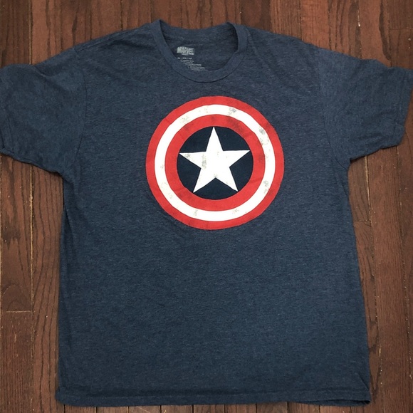 Marvel Other - Marvel Men's Blue Captain America Emblem Tee